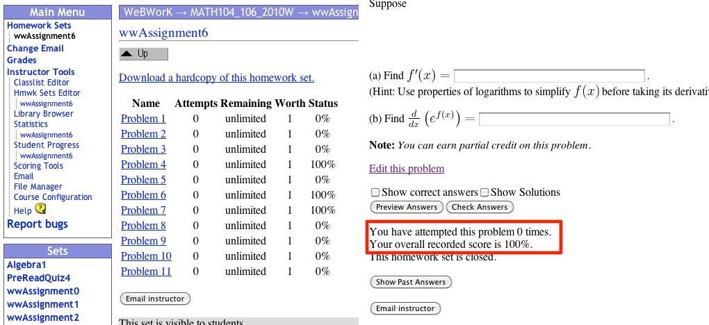 Attachment WeBWorK_100_status.png
