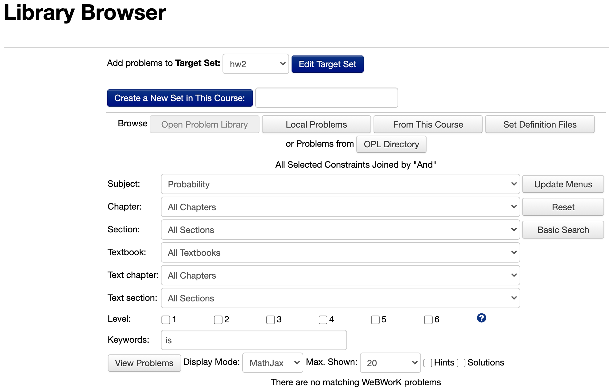 Library Browser Keyword search showing no results