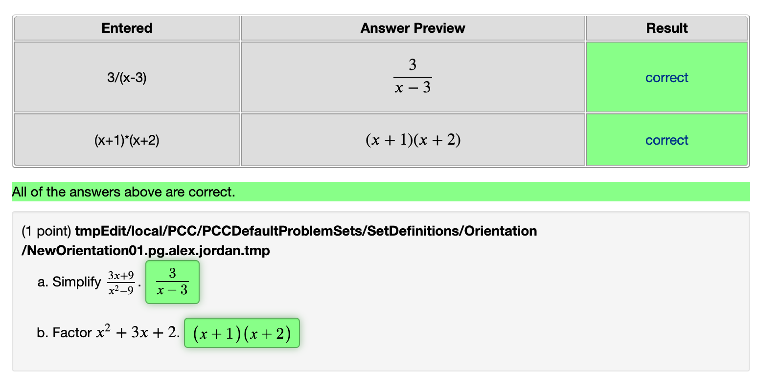 demonstrating correct is accepted