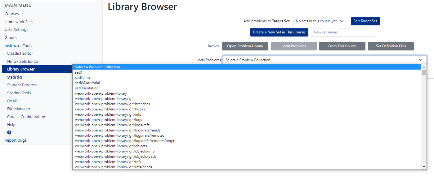 OPL problems visible under Local Problems dropdown